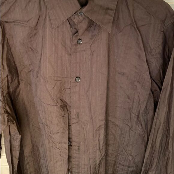 Axist Brown Striped Button Down - Picture 2 of 4